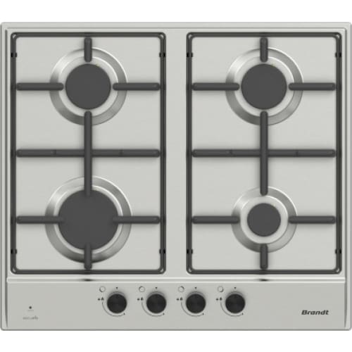 Plaque à gaz BRANDT 4 feux inox (BPE6341XA) Plaque à gaz BRANDT 4 feux inox (BPE6341XA)